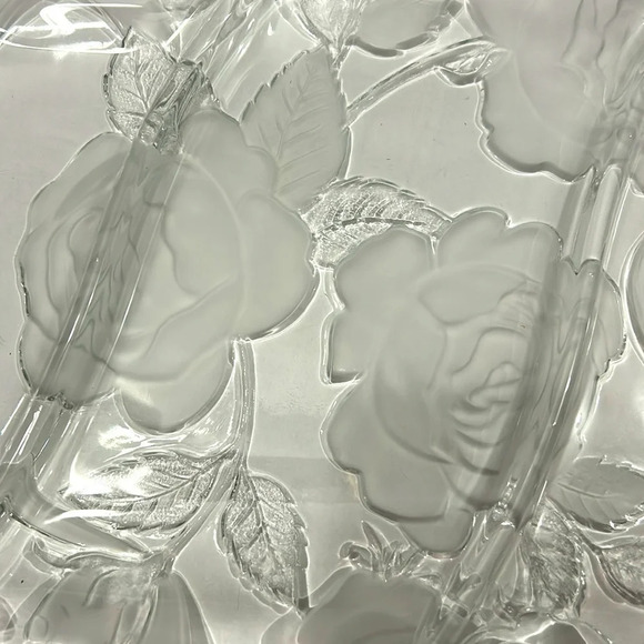Home Trends Frosted Rose Divided Relish Tray - Picture 2 of 5